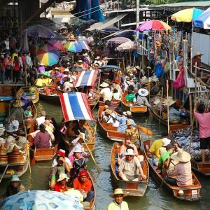 mercado flotante Ayutthaya mercado del tren